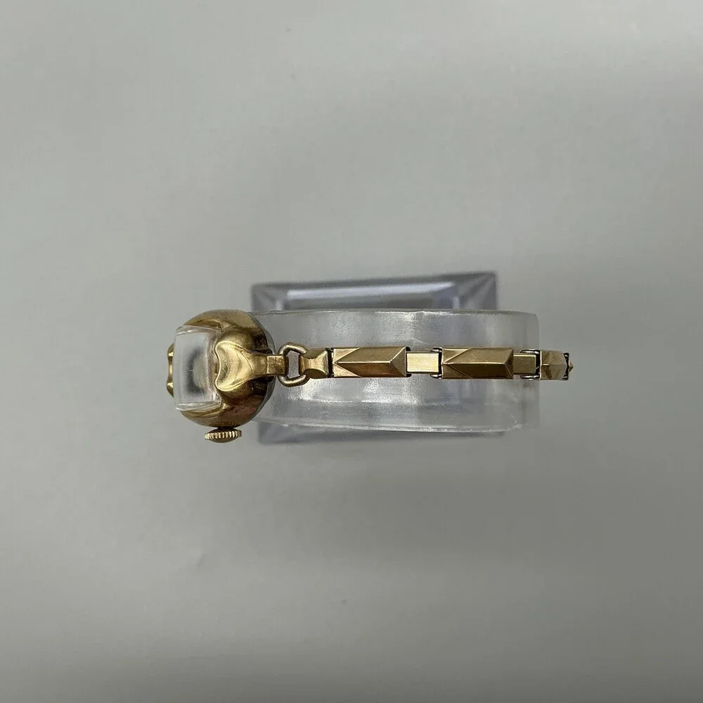 Vintage Elgin Womens Watch 16mm 10K Rolled Gold Plated Stretch Band Manual Wind